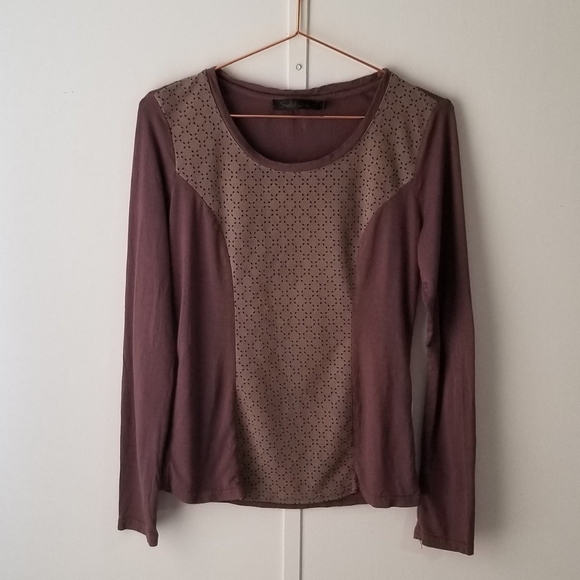 Solitaire L/S Suede Detail Blouse - Picture 2 of 5